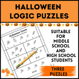 Logic Puzzles Halloween Themed for High School Middle School Math