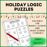 Logic Puzzles Holiday Themed for High School Middle School