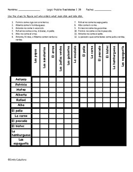 Spanish Logic Puzzles Realidades 1 3A and 3B by A Jugar | TpT