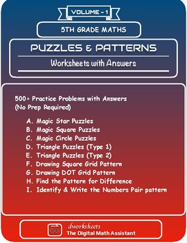 Preview of Logic Puzzles and Patterns for 3rd, 4th and 5th Grade Math Curriculum