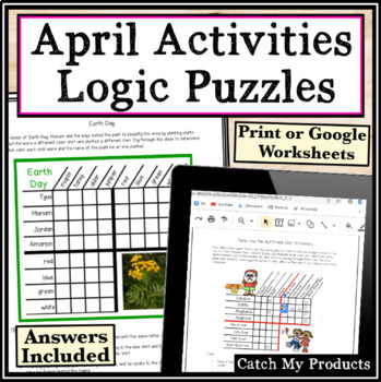 Preview of April Logic Puzzles or Brain Teasers for Spring Holidays like Easter