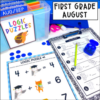 Preview of Logic Puzzles for Early Finishers - First Grade Back to School Math Extensions