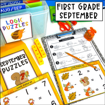 Preview of Logic Puzzles for Early Finishers - First Grade September Math Extensions