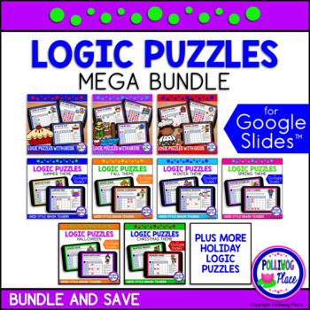 Preview of Logic Puzzles with Grids MEGA Bundle Google Classroom Distance Learning