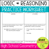 Logic & Reasoning Review Worksheet - Conditionals, Deducti