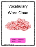 Logic Vocabulary Word Cloud Word Bank Handout Geometry