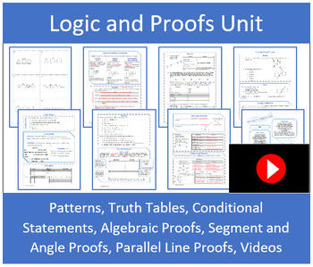 Preview of Logic and Proofs Unit Bundle with Videos
