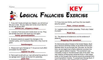 Preview of Logical Fallacies Exercises