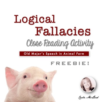 Preview of Logical Fallacies FREE Close Reading Activity: Old Major's Speech, Animal Farm