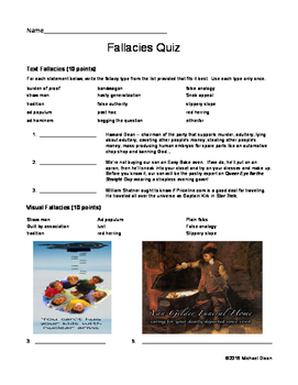 Preview of Logical Fallacies Quiz