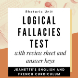Logical Fallacies Test with Review Sheet Printable Rhetori