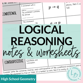 Preview of Logical Reasoning Guided Notes and Worksheets