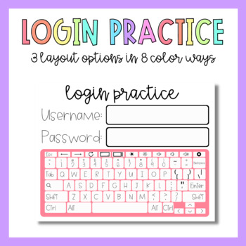 Preview of Login Practice Sheet with Keyboard