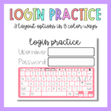 Login Practice Sheet with Keyboard