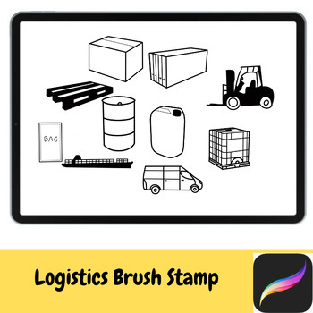 Preview of Logistics Hand Drawn Brush Stamps IPAD