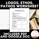 Logos Ethos Pathos Worksheet | Digital and Printable | Ans