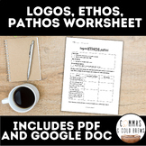 Logos Ethos Pathos Worksheet | Digital and Printable | Ans