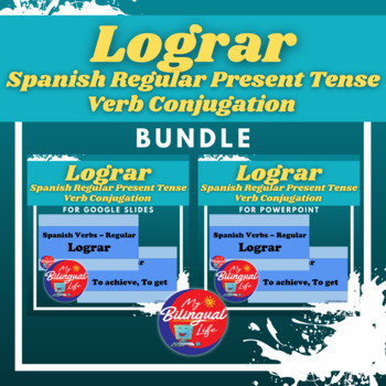 Preview of Lograr - Spanish Regular Present Tense Verb Conjugation Bundle