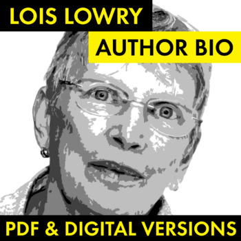 Preview of Lois Lowry Author Study Worksheet, PDF & Google Drive Biography Activity, CCSS