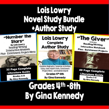 Preview of Lois Lowry "Bundle", Two Complete Novel Studies, Plus: Author Study