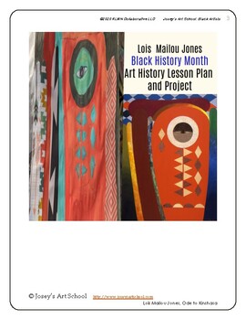 Preview of Lois Mailou Jones Art Lesson Black History K-6 Painting Lesson Common Core