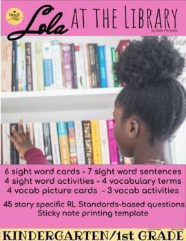 Preview of Lola at the Library Interactive Shared Reading Sight Words Vocabulary Diversity