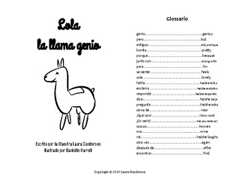 Preview of Lola la llama genio | Novice Low Short Story