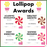 Lollipop Award Certificates End of Year Editable