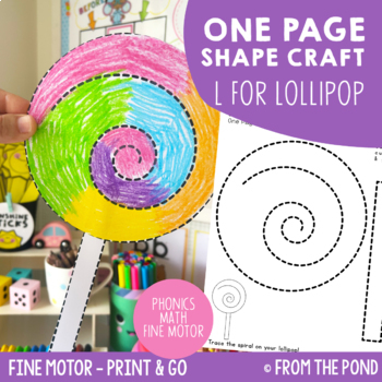 Preview of Lollipop Circle and Rectangle Shape Math Craft