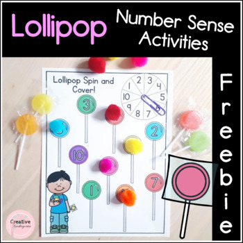 Preview of Lollipop Math Activities FREEBIE for Kindergarten Number Sense FRENCH included