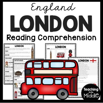 Preview of London England Reading Comprehension Worksheet Big Ben Europe