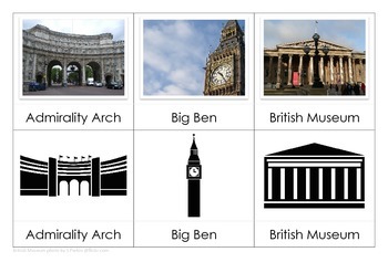 Preview of London Landmarks - Montessori Nomenclature Cards and Matching Activity