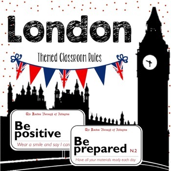 Preview of London Themed Classroom Rules Posters