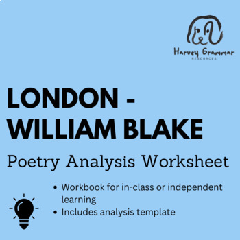 Preview of London by William Blake - Poetry Analysis Worksheet