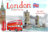 London symbols and landmark clipart Tower bridge, Big Ben