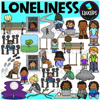 Preview of Loneliness Clip Art Set {Educlips Clipart}