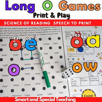 Preview of Long O Word Games Vowel Teams Science of Reading Speech to Print