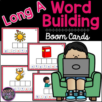 Preview of Long A Boom Cards (Ay, Ai, Cvce) - Word Building