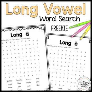 Preview of Long A & E Vowel Word Search FREEBIE