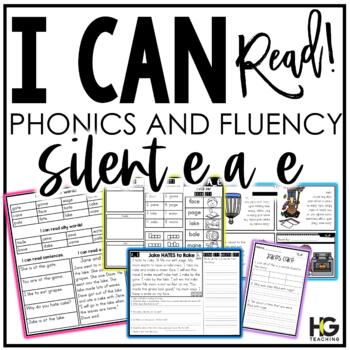 Preview of Long A Silent E Phonics, Fluency, Comprehension | I Can Read! 
