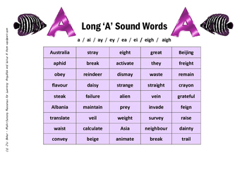 long a sounds grades 3 6 or special education