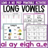Long A Vowel Team Activities - Vowel Digraphs & CVCe Works