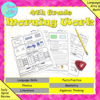 Preview of 4th Grade Daily Review Morning Work Quarter 3 (Google Slides, TpT Digital, PDF)