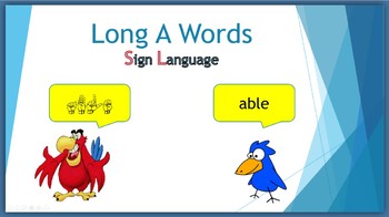 Preview of Long A Words - Sign Language PowerPoint