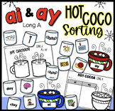 Long A ai ay Winter Hot Chocolate Theme Sorting Worksheets