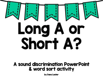 Preview of Long A or Short A? A Sound Discrimination Powerpoint
