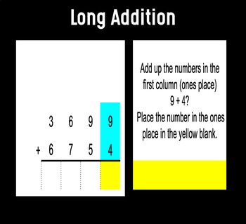 Preview of Long Addition Tutorials - Guided Long Addition Practice