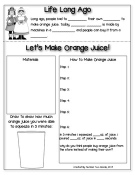 Long Ago Experiment: Let's Make Orange Juice! by Number Two Pencils