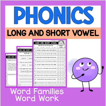 Preview of Long And Short Vowel Reading Fluency Practice with Comprehension Questions