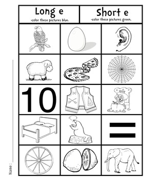 coloring long and short vowels packet 1 by kids and